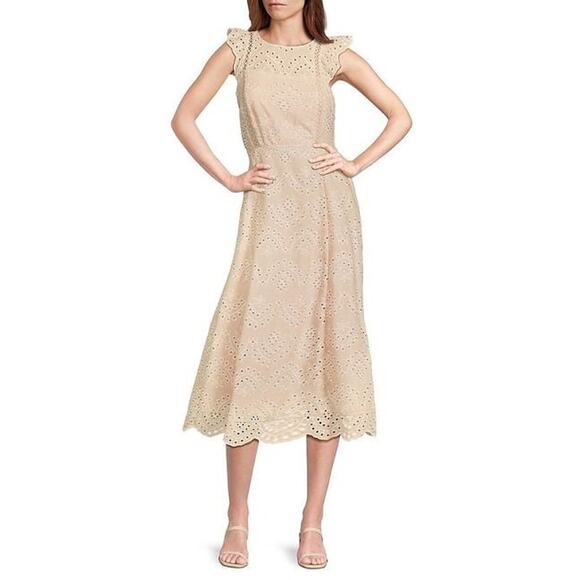 Sam Edelman Dresses & Skirts - New Sam Edelman Women’s Natural Eyelet Midi Dress
